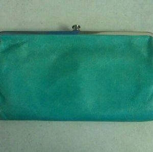 Hobo Lauren Aqua Leather Wallet/Clutch